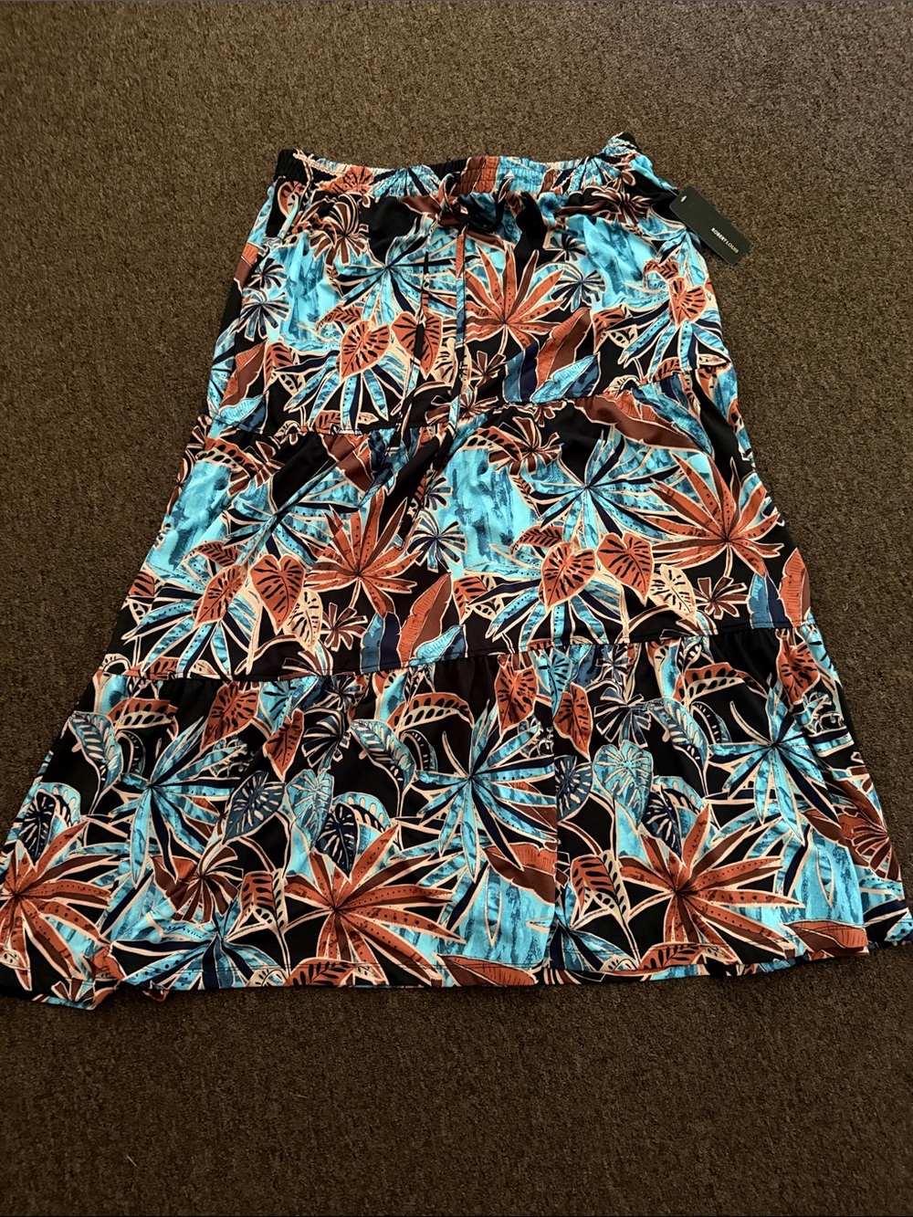 Robert Louis Tropical Maxi Skirt - Blue & Brown